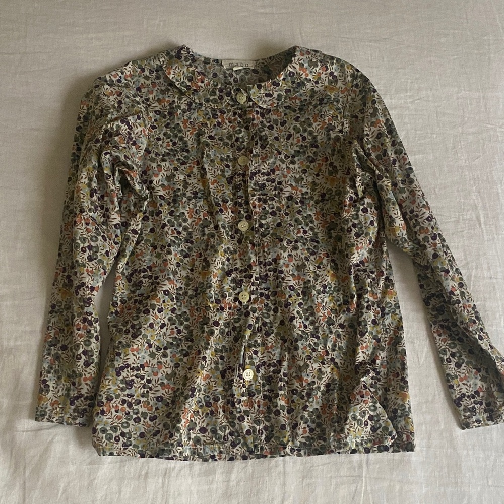 Mabo Floral Kids Blouse -Blueberries